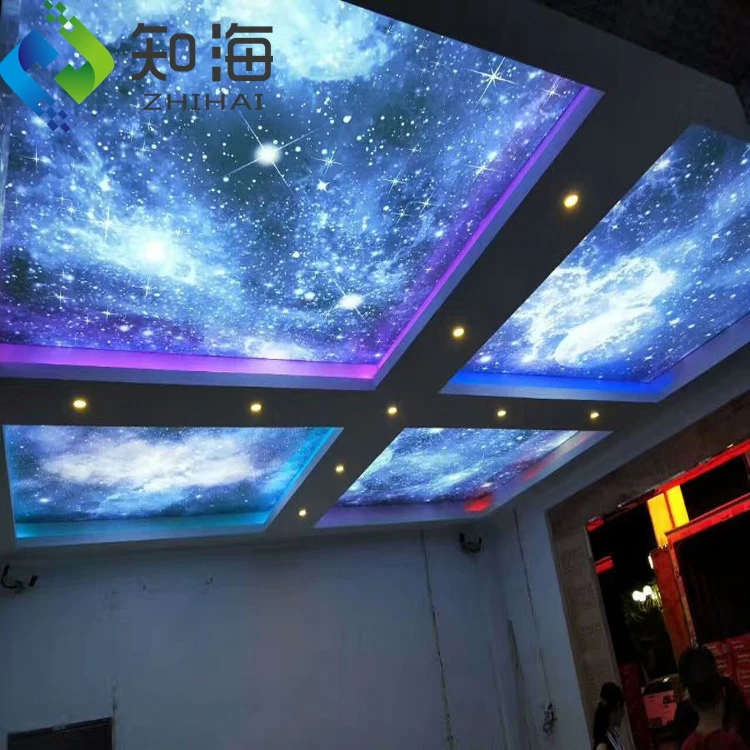 ZHIHAI Indoor Ceiling Decoration Pvc Ceiling Panel with LED Light