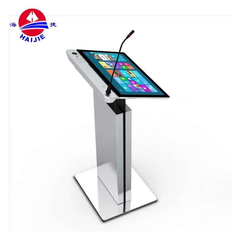 Haijie Best Service Competitive Price Digital Smart Lectern Podium Designs
