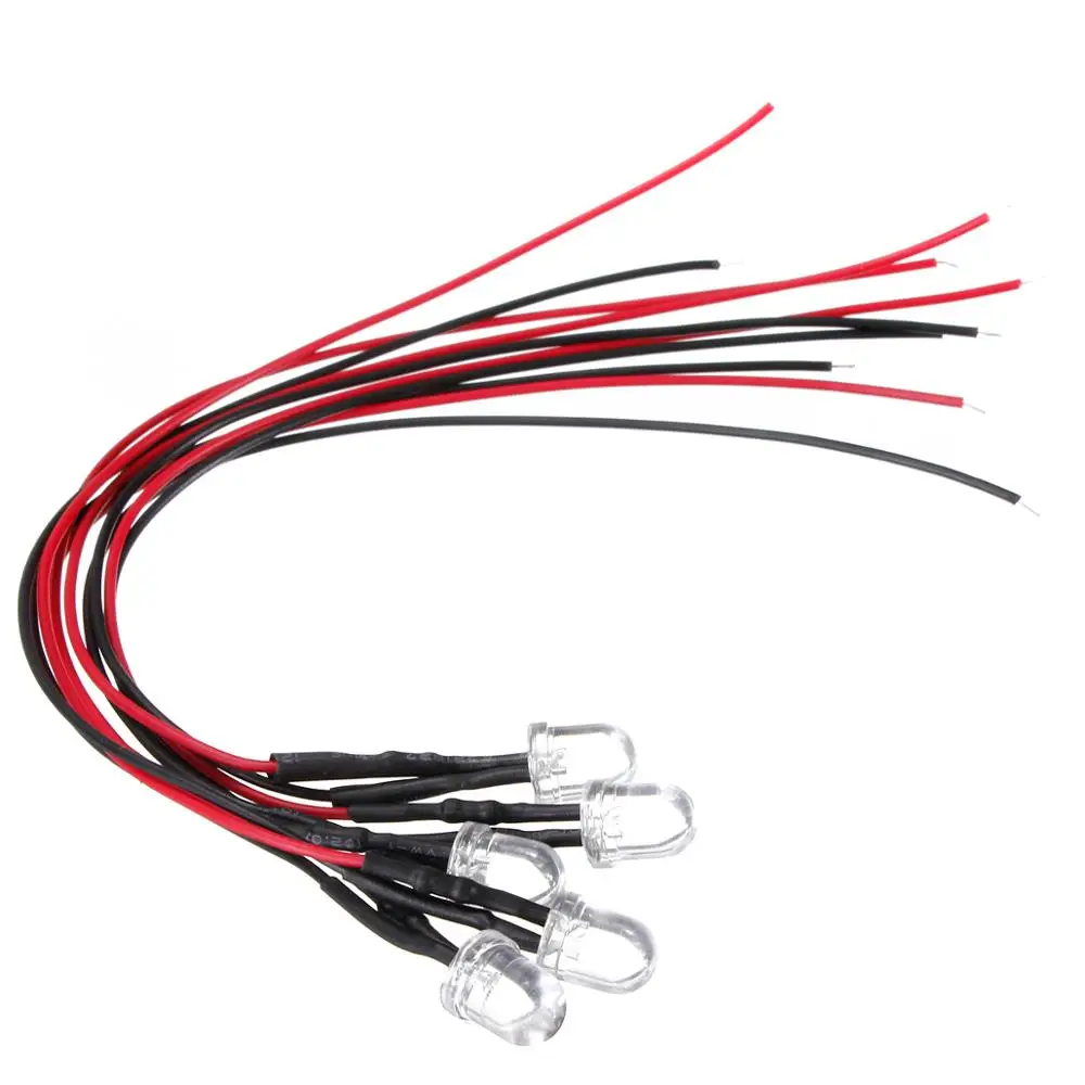 20 Luci LED Tremolanti Arancioni - 3mm, Pre-Cablati 9-12V, Effetto Candela