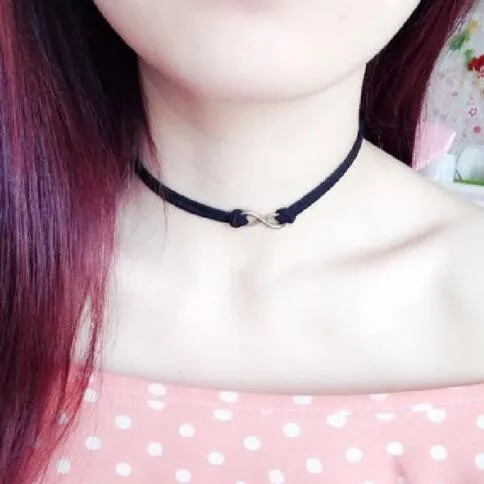 クールな女性の女の子のギフトジュエリー合金インフィニティブラックスエードベルベットチョーカーネックレス Buy スエードベルベットチョーカーネックレス インフィ襟ネックレス インフィニティネックレス Product On Alibaba Com