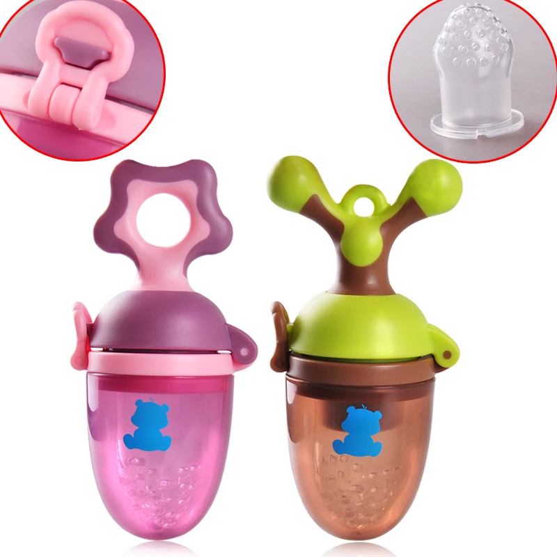 Baby Teether Training Device Filter Mesh Silica Gel Bag Nipple Type Baby Food Supplement Tool
