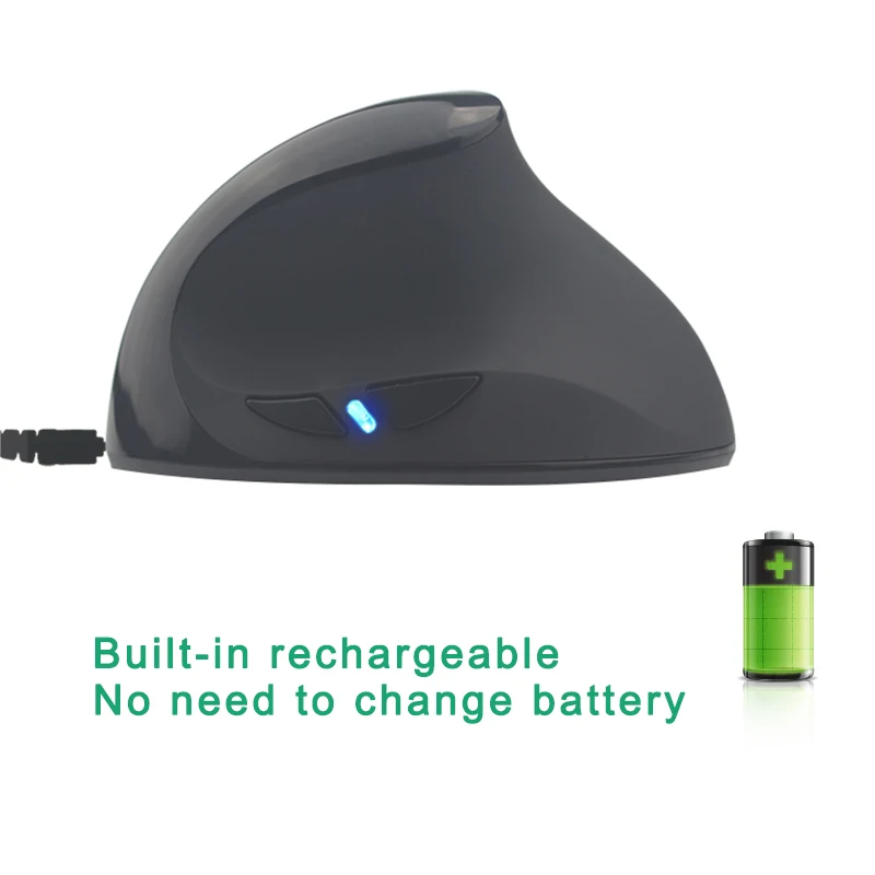 Эргономичная Вертикальная USB-мышь с регулируемой чувствительностью 600/1000/1600 DPI, выносливость прокрутки, встроенная аккумуляторная батарея