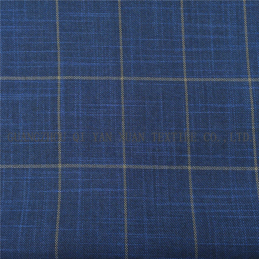 Оптовая продажа, полиэстер, вискоза, смесь материала, клетчатый дизайн, текстурированный костюм, мужской костюм, Блейзер, ткань для лета