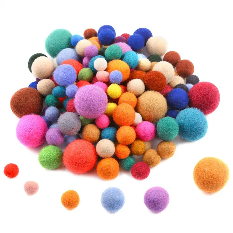 100 PCS Natural Wool Felt Balls Pom Poms for Crafts, Garland