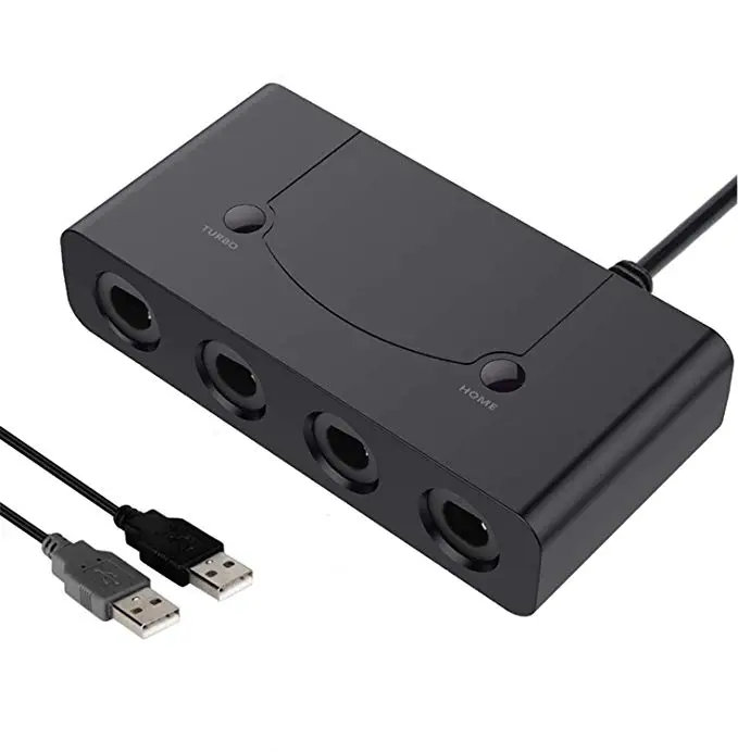 Gamecube Controller Adapter With Turbo And Home Buttons Ngc For Super Smash Bros Will U For Switch Wii U Pc Usb Buy For Super Smash Bros Wii U Gamecube Adapter 4 Port Controller Adapter