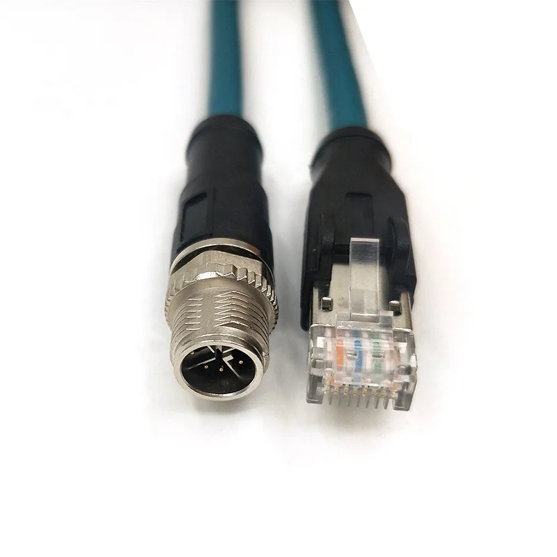 Eonvic Cognex Industrial Câble Ethernet M12 X vers RJ45 Haute flexibilité Bleu
