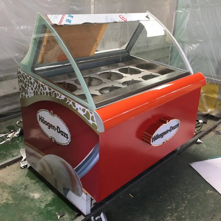 Коммерческий холодильник Haagen Dazs Морозильный шкаф для мороженого с дисплеем