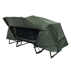 Single 1 Person Sleeping Folding Double Layer Military Grade Fabric Off Ground Camping Tent Cot
