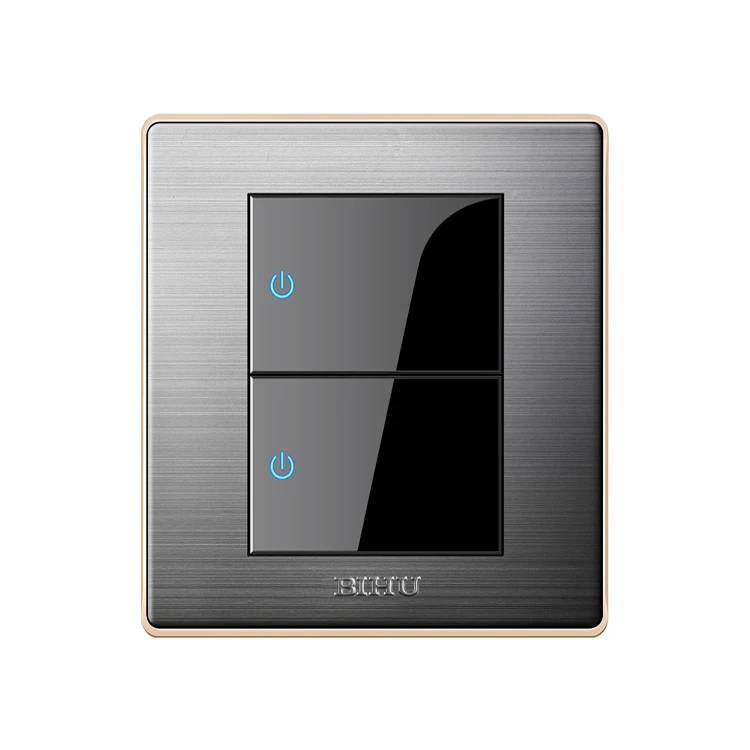 Modern Stainless Steel Wall Plate UK Standard 2 Key Wall Switch ...