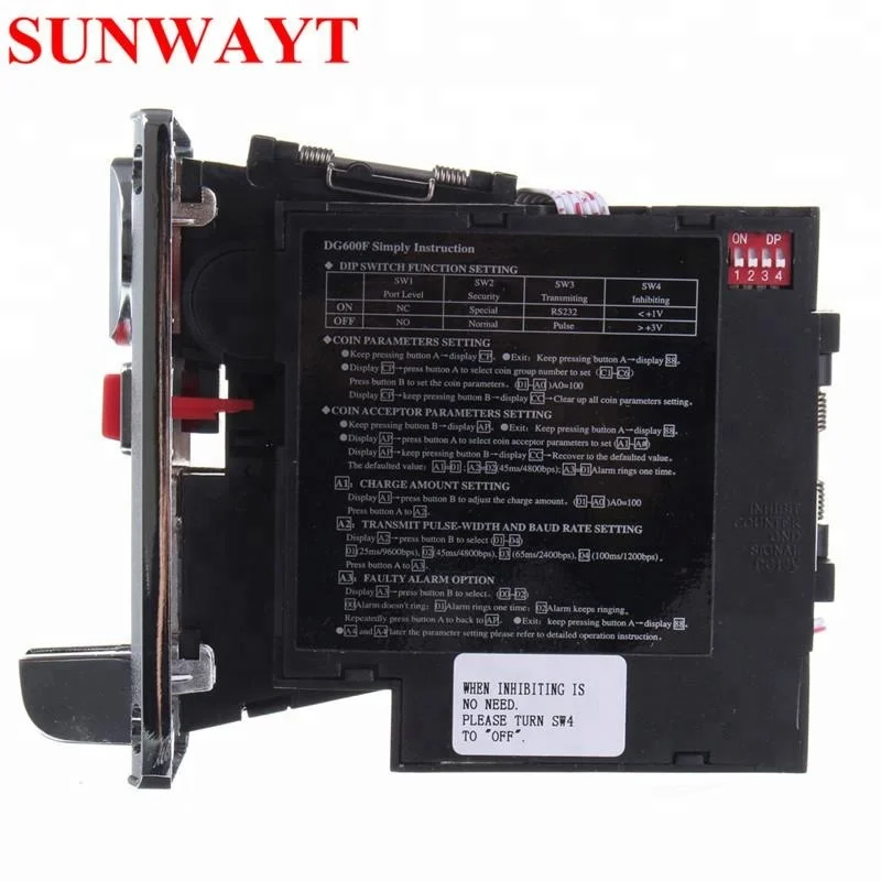 DG600F Multi Programmable Coin Acceptor with 6 Different Kind Coins for Washing Machine Electronic Vending Machine Coin Selector