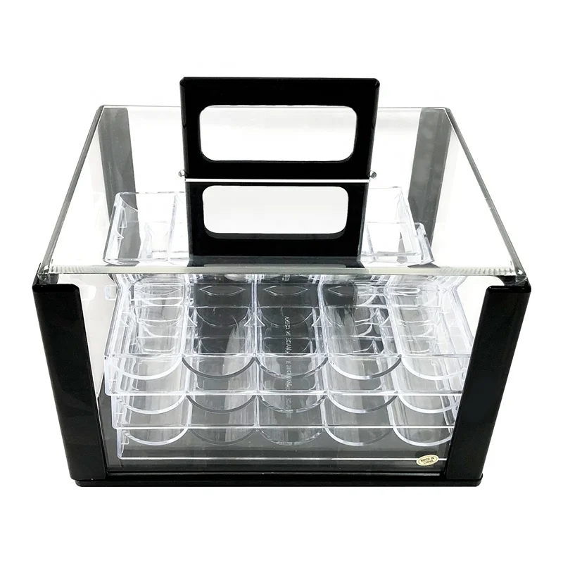 600 шт. чип емкость акриловый портативный Покерная фишка для переноски/Чехол