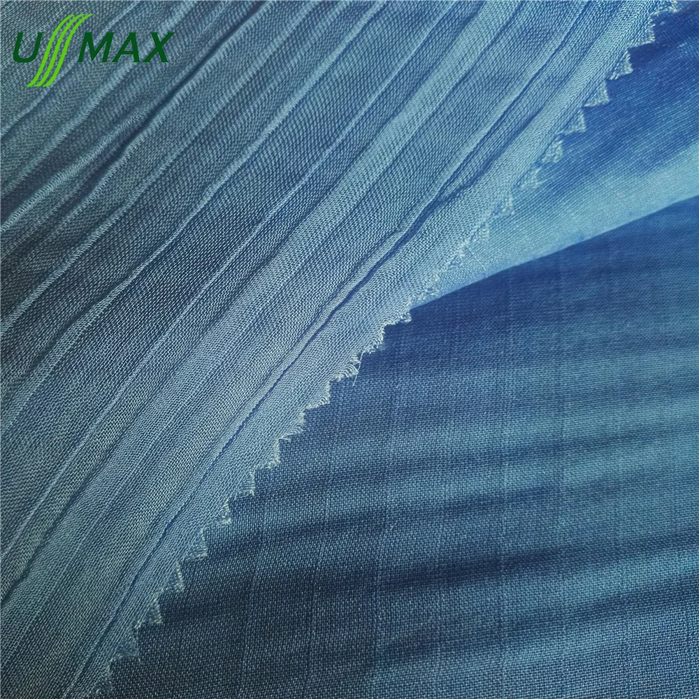 2021 hot selling free sample high quality 50d*50d+50d 100gsm 100% polyester Double Layer Crepe crinkle Fabric