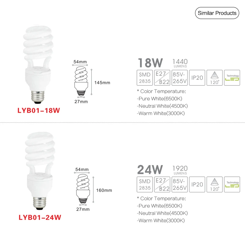 
 Энергосберегающая лампа E27, лампа Cfl по оптовой цене  