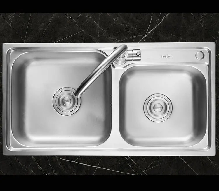 
 Большая кухонная раковина из нержавеющей стали с двойной чашей и сушилкой из Шри-Ланки  