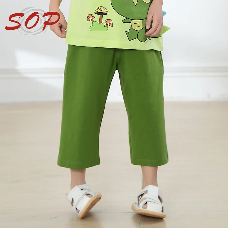 Детские хлопковые брюки из спандекса в стиле хип-хоп 3/4 для детей с эластичным поясом последние спортивные повседневные летние пляжные