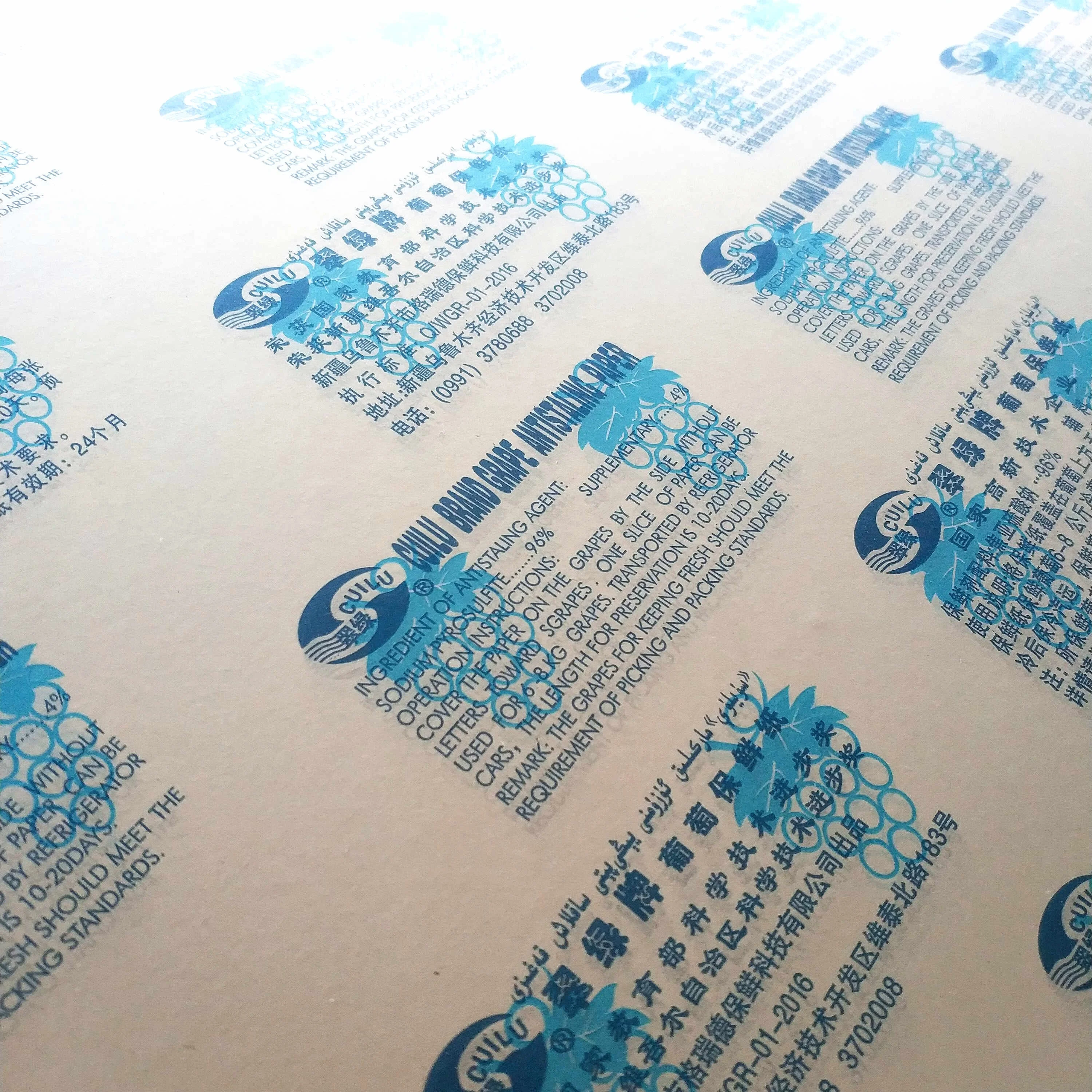 Printed Single Side  PE Coating Grape Guard Paper, PE Coated Paper  for Making Preservative Pad