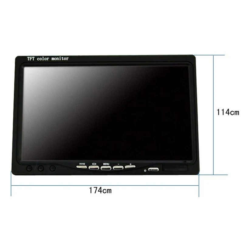 7 Inches TFT LCD Car Headrest Monitor With 2 AV Port Color Car Monitor