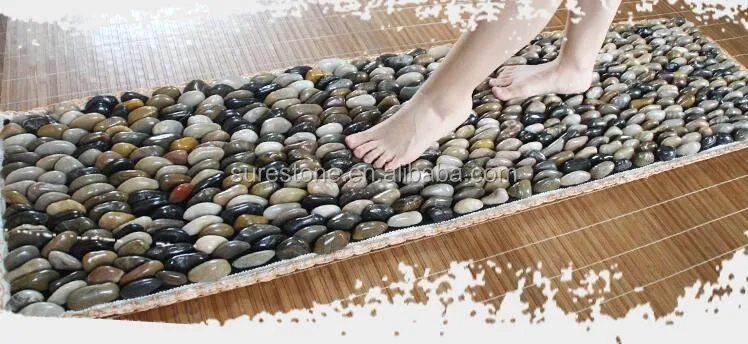 Source Alfombra de baño de piedra para masaje de pies, estera de