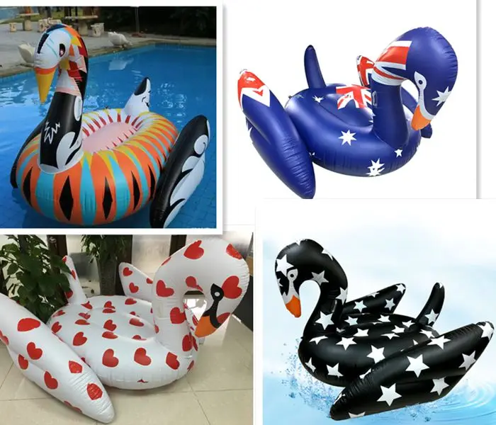 Giant Inflatable Colorful Swan Pool Float Swimming Ring Toys