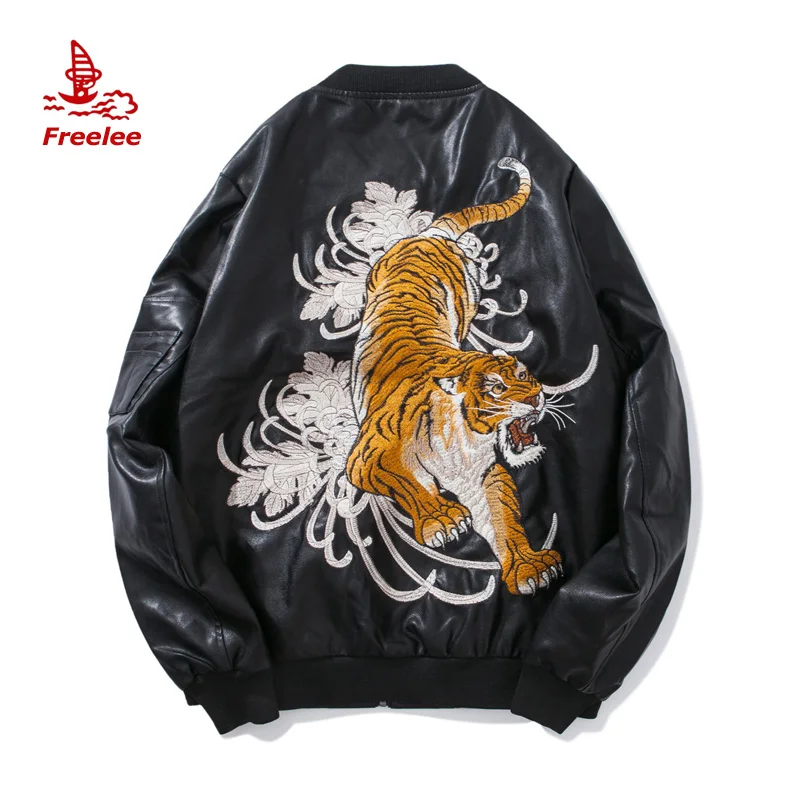 Source Japanese yokosuka autumn tiger bomber leather jacket on m.