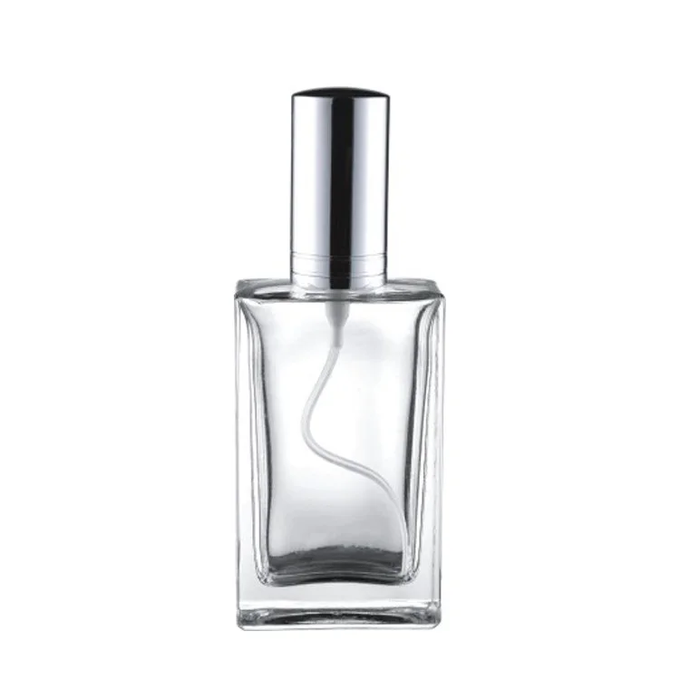 Source manufacturer custom square 35ml 50ml 100ml empty perfume bottles  clear perfume bottles luxury glass perfume bottle on m.