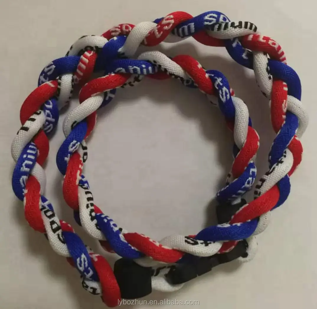 
Ожерелье из титановой плетеной веревки, ожерелье из 3 веревок «Торнадо» для спорта, футбола, бейсбола, торнадо Power Energy 