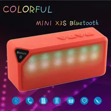 Mini X3S Colorful LED Lights Pulse Built-in mic Wireless Bluetooth 2.0 Speaker Support Handsfree TF AUX FM Radio for Smartphone