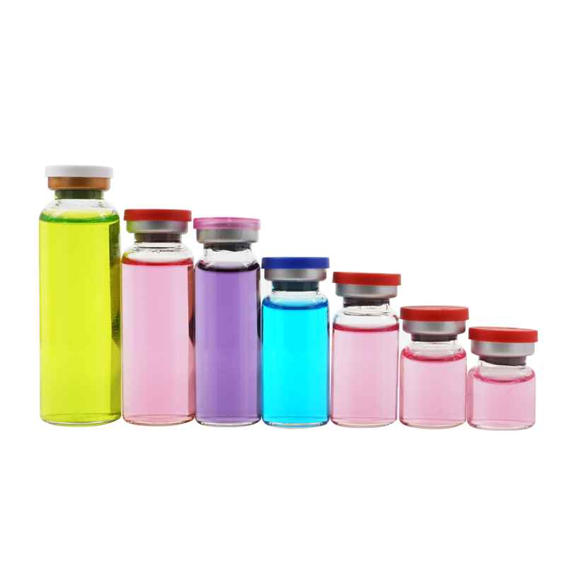 
 Пустые стерильные медицинские флаконы из прозрачного янтарного стекла с алюминиевой крышкой 20 мм, 4-30 мл  