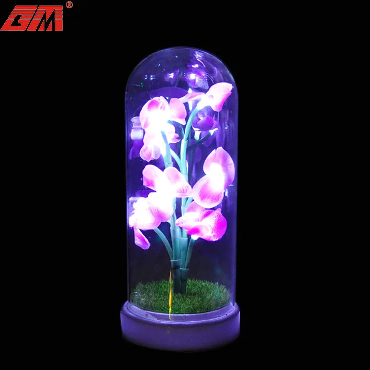 Handmade bell shape display dome glass wholesale with wood base clear glass cloche dome with flower for sale