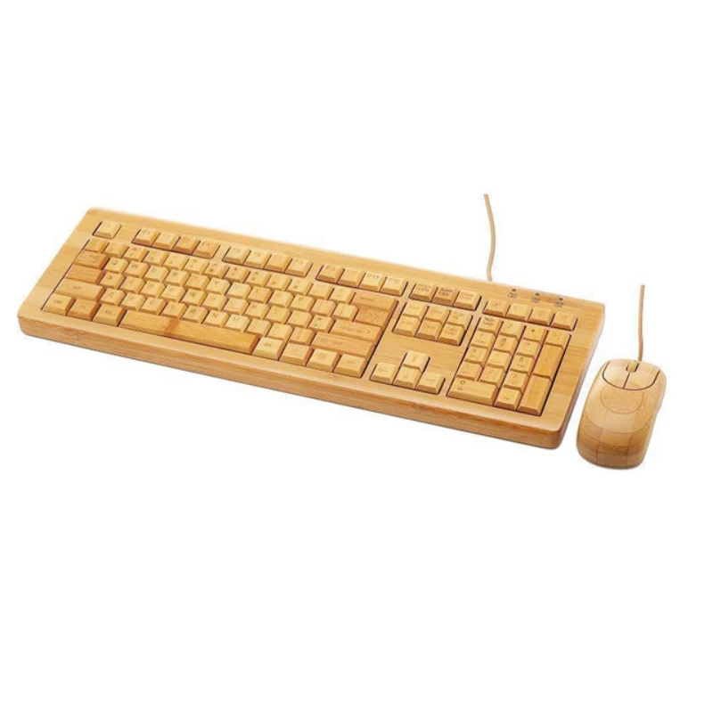 Cheap Promotion Gift Fashionable Wired Wooden Bamboo Keyboard And Mouse Buy Wooden Bamboo