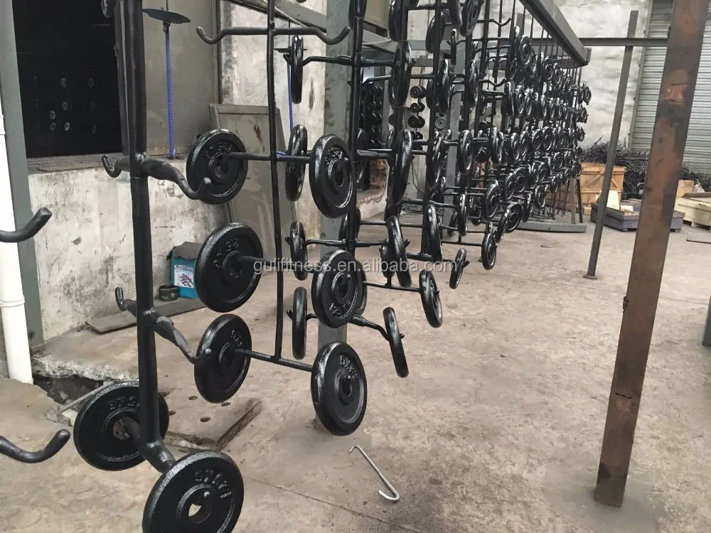 Тяжелая подъемная конкуренция цветная обучающая Резина бамперный диск штанги с стальным кольцом