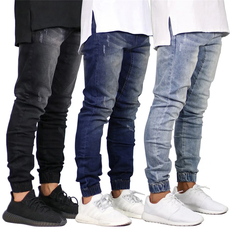 Wholesale New 2019 jeans model men slim jogger elastic bottom pant jeans for men From m.alibaba.com