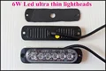 Extra thin 6W Led car grill warning Lights emergency lights led strobe lights lightheads 22flash waterproof