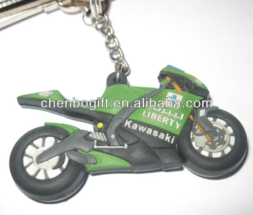 Portachiavi con anello a forma di moto Honda CBR 3D utilizzabile anche come ciondolo per borsa in caucci/ù