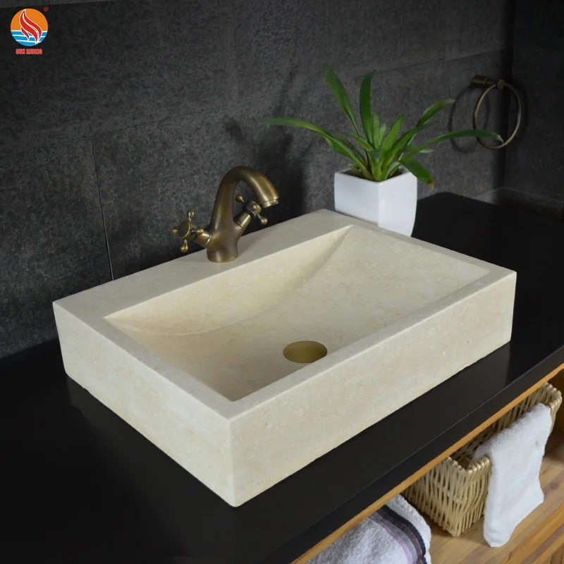 Moden Style Natural Black Granite Sink  Natural Stone Wash Basin