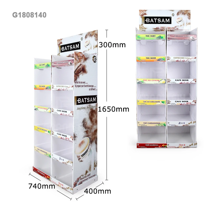 Cardboard Display 6 Shelves Display Racks Floor Stand Display