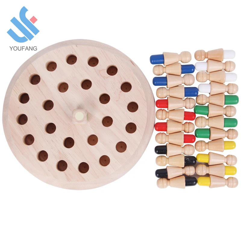 
 YF-L0214 деревянные шахматы развивающие игрушки Красочные логические деревянные шахматы памяти  