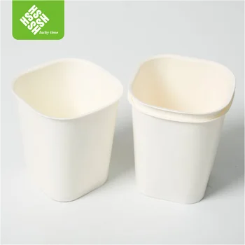 Square Paper Cup Sugarcane Pulp Pla Paper Cup Soy Milk Food Milk Tea ...