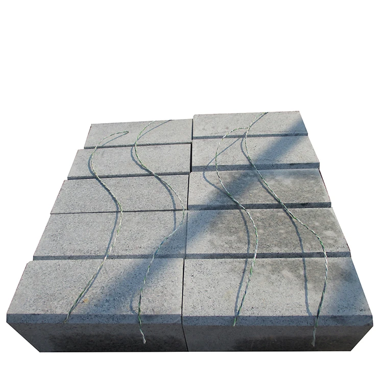 Factory Price Grey Granite Cobblestone Brick Paver Kerbstone Driveway Outdoor Paving Stone
