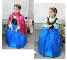 2016 New Summer Children Princess Dress Fever Elsa Costume Girls Dress Kids Girls Vestidos Party Cosplay Clothing Anna Dresses