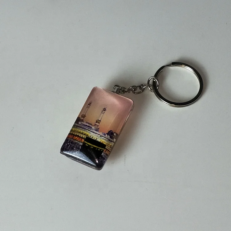 Wholesale Custom Rectangle Crystal Key Ring 3D Handmade Colorful  Sticker  Crystal Keychains for Wedding Souvenirs Gift