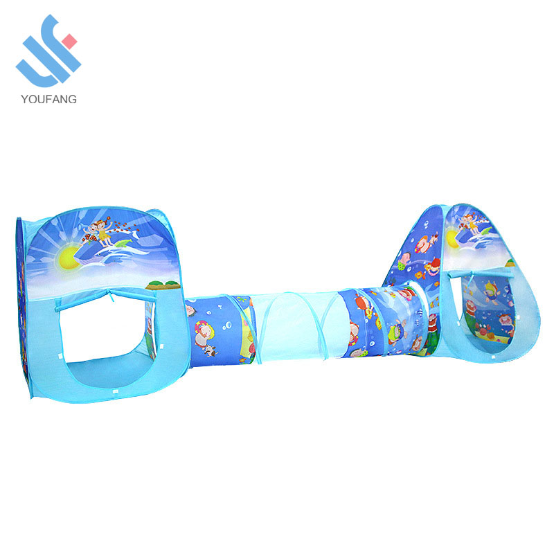 YF-W1307 наружная крытая портативная океанская палатка из 3 частей детская игровая площадка домики детская Выдвижная палатка игровая туннельная палатка