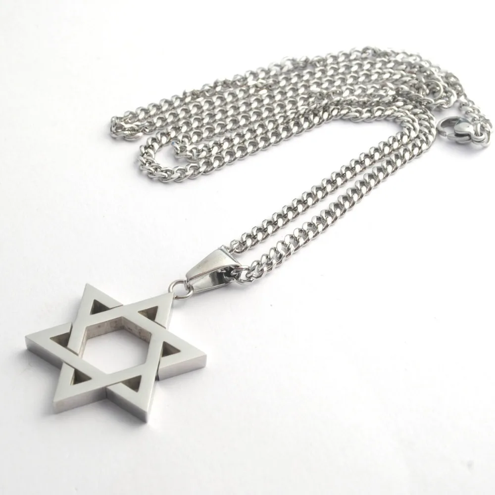 メンズネックレス304ステンレス鋼ヘキサグラムスターオブ