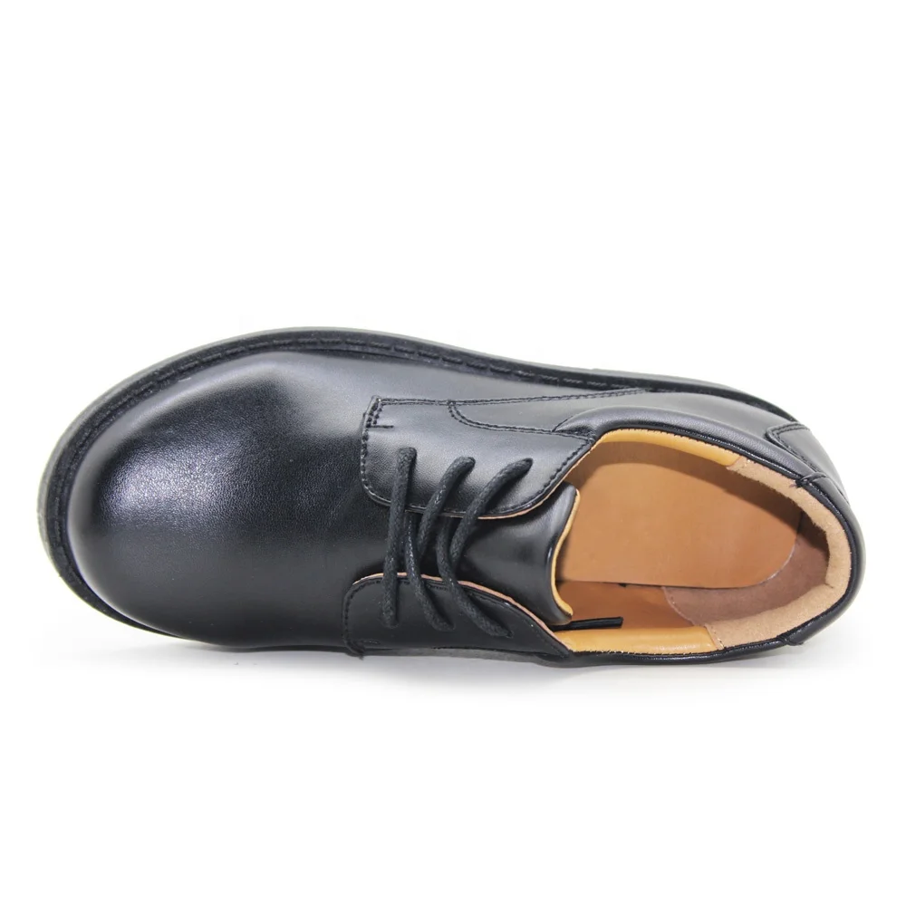 Студентов стиль, экокожа (полиуретан), кожаные модельные туфли черная официальная Детская школьная обувь для мальчиков