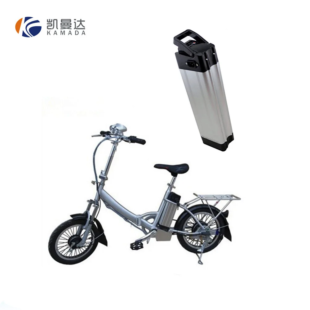 hot selling rechargeable silver fish ebike lithium ion battery 24v 8ah bottle discharge