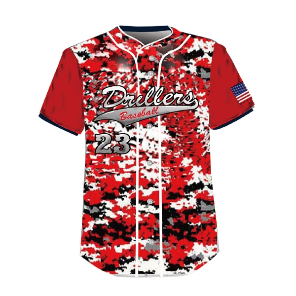 Source Wholesale classical buttons camo baseball jersey for men on