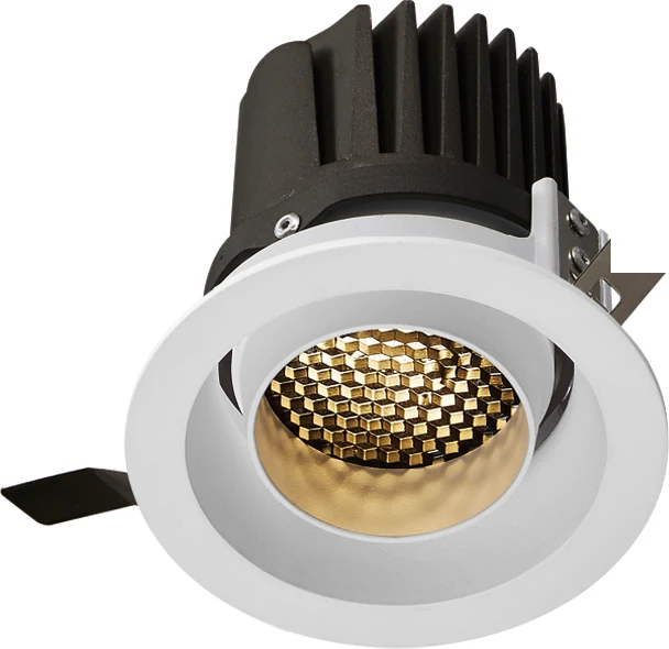 Round Shape Honeycomb LED Ceiling Lights 7W 3000K Warm White 15 Degree Smart LED Recessed Ceiling Light
