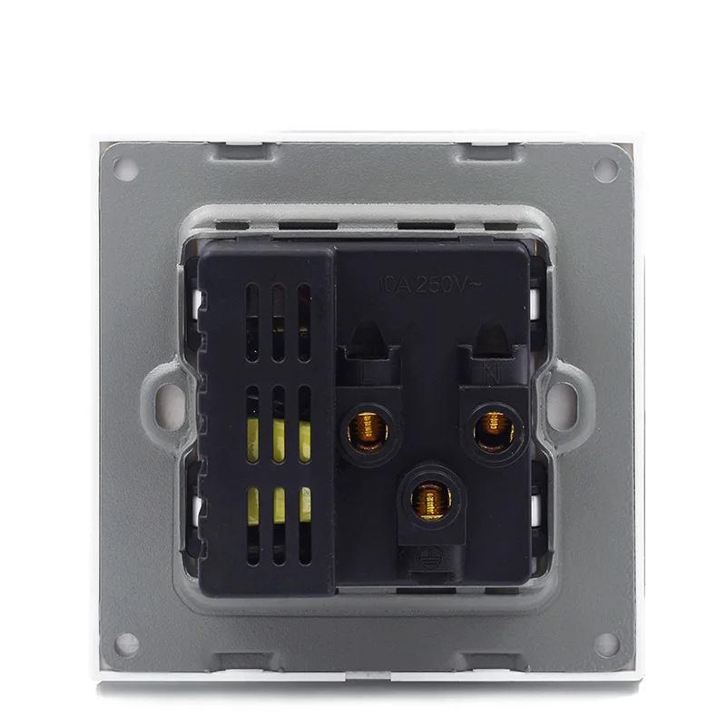 Universal 5 Pin Outlet Plug 10A Compatible WIFI Glass Panel Electric Multi Socket Wall Socket With 2 USB Ports