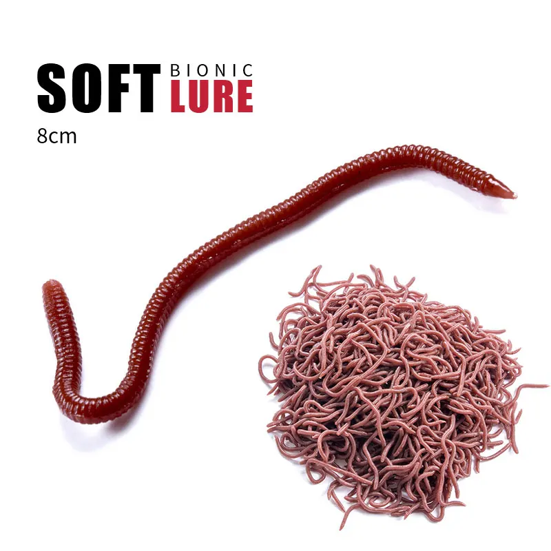red Worms Artificial Fishing Lure Soft