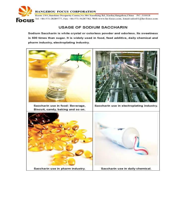 Food Sweetener Sodium Saccharin 812 Mesh Soluble Saccharin 128449